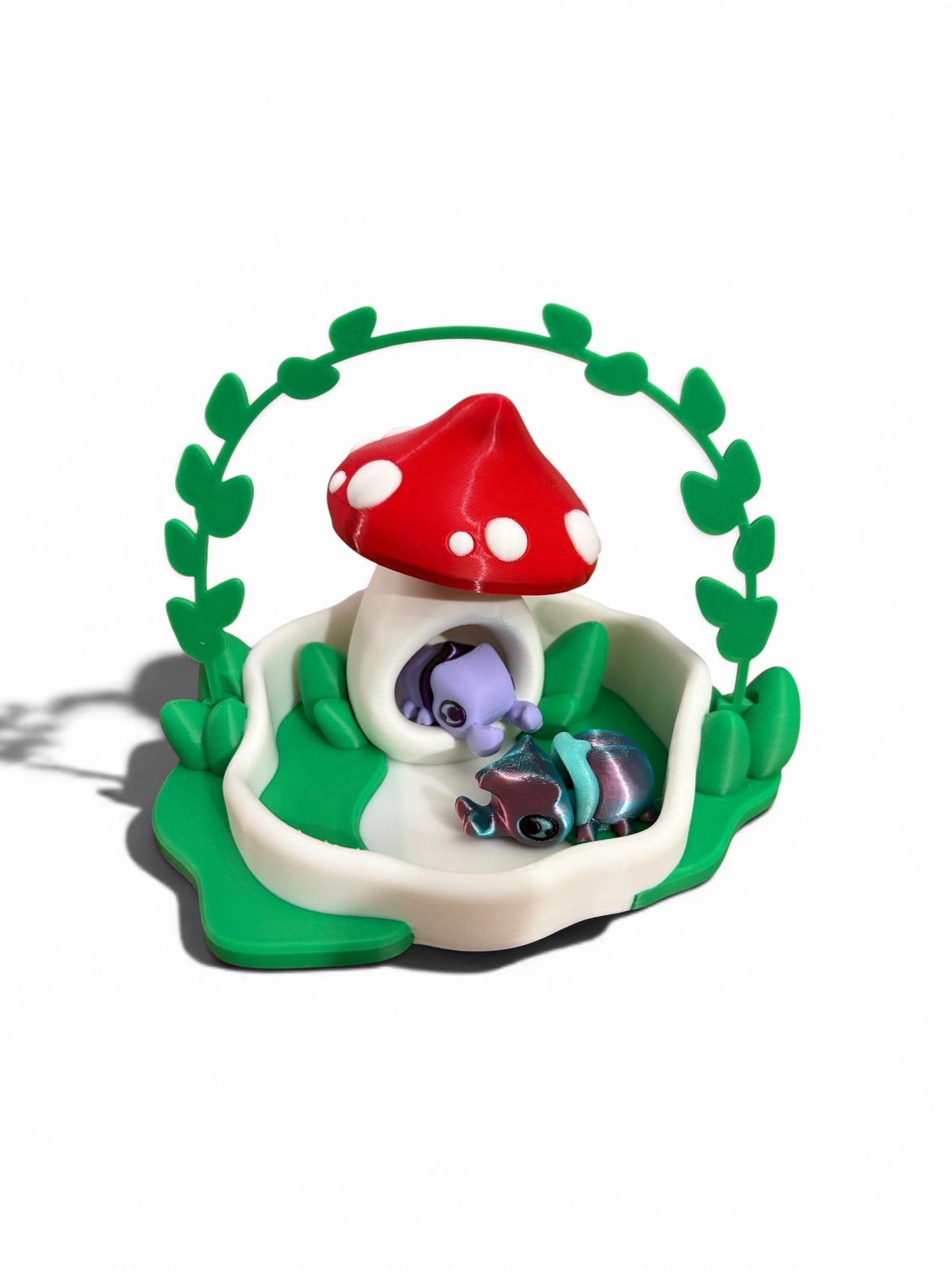 Woodland beetles with a Red capped mushroom nook 3D printed