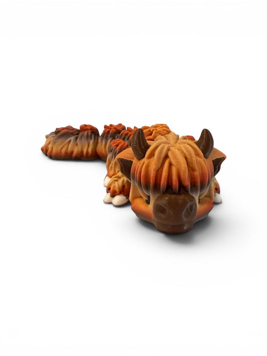Articulated 3D Printed Highland Cow- "Flexi" Sensory Fidget & Desk Toy