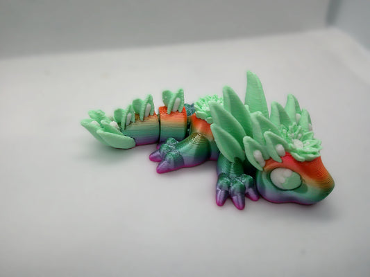 3D Printed Crystal Garden Dragon – Multicolor Fantasy Figurine