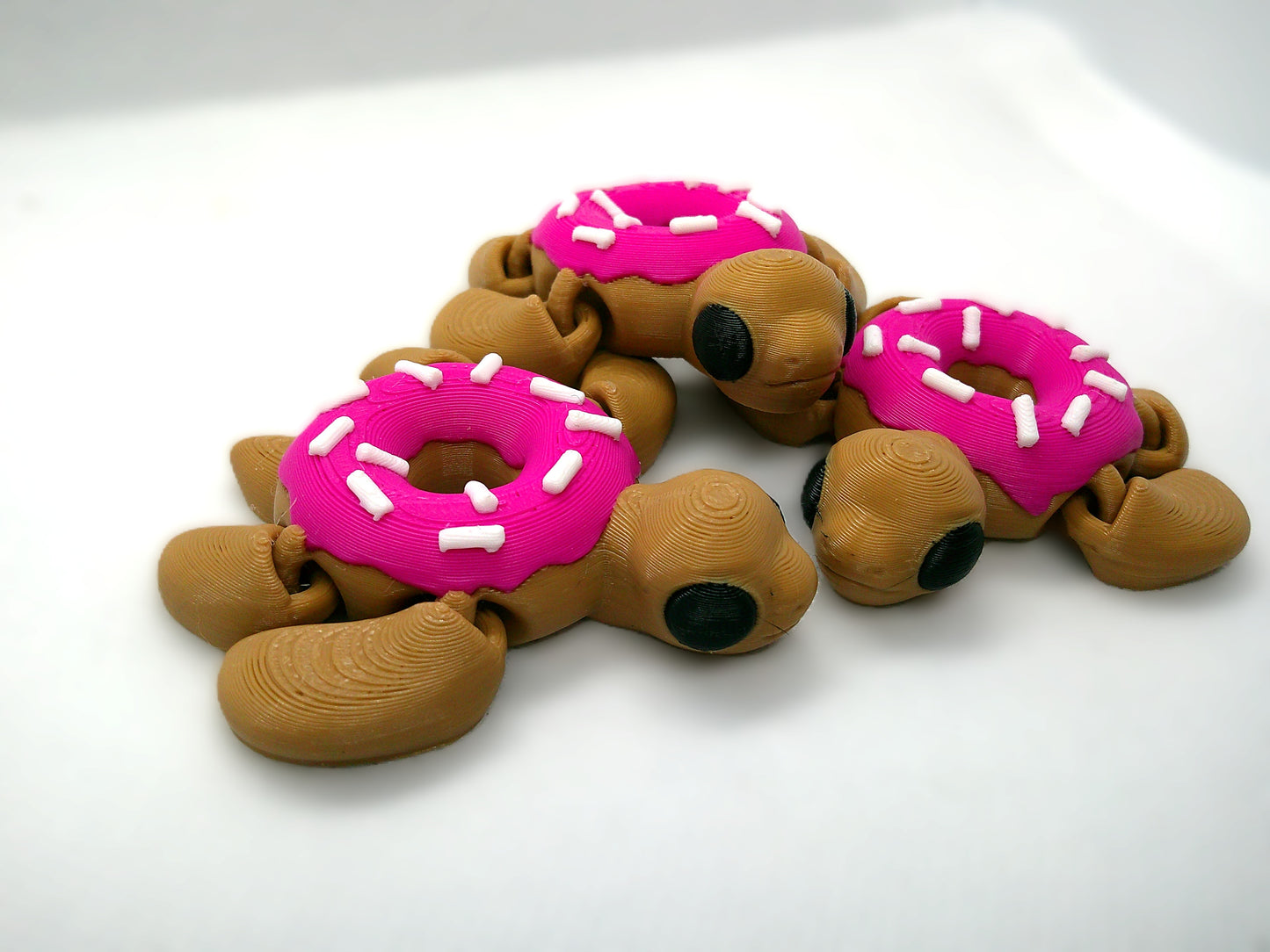 Pink donut turtle -3d printed figurine