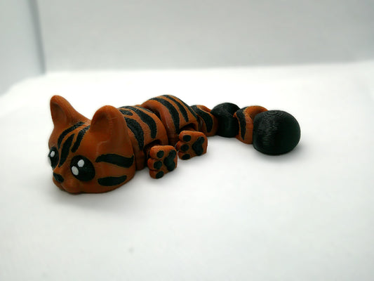 brown tabby cat -3d printed articulated figurine