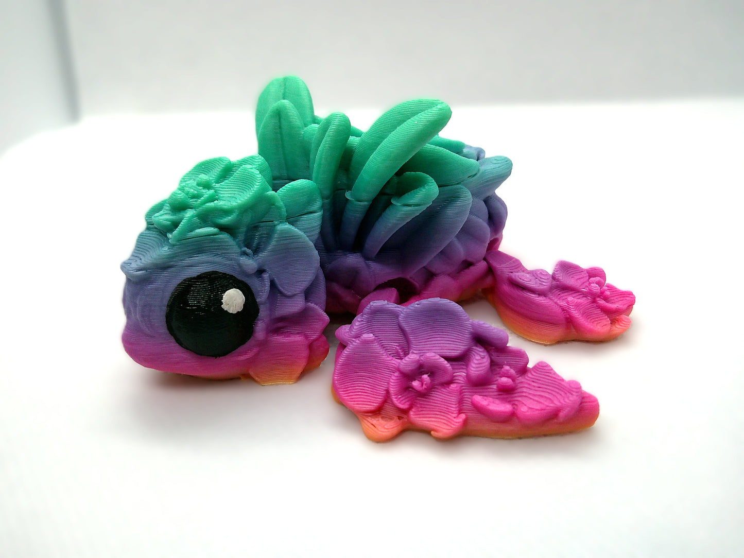 Orchid rainbow turtle- 3d printed figurine