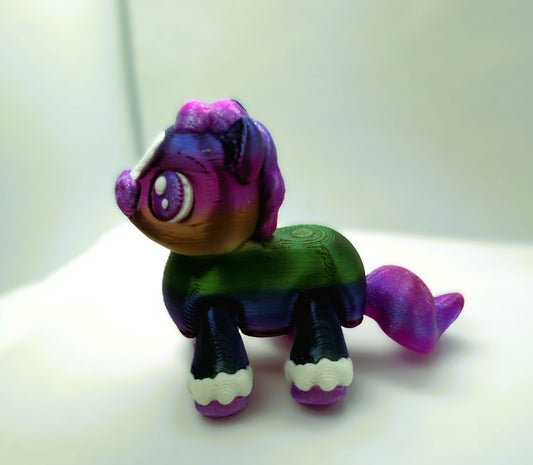 Blue/purple horse 3D- flexi