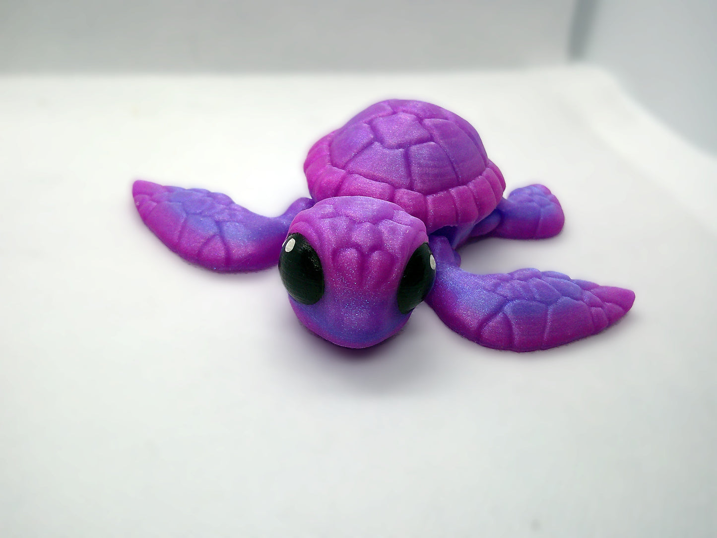 Purple sparkly turtle 3D- articulated figurine