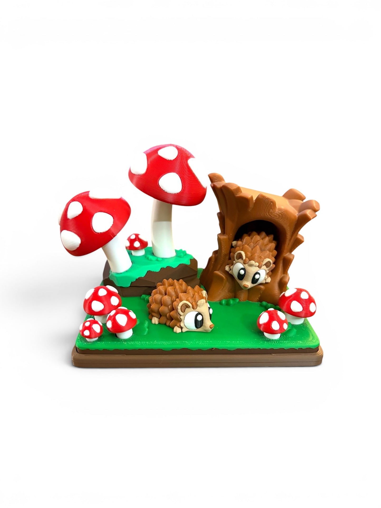 3D Printed Hedgehog Mushroom Forest Playset-Articulated Fidget Toy & Woodland Decor
