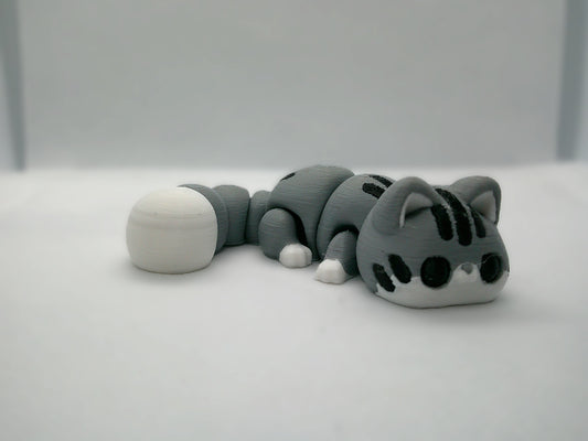 gray tabby 3d articulated cat