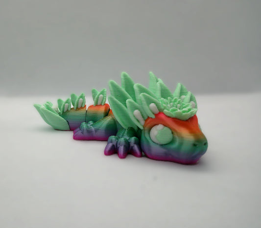 3D Printed Crystal Garden Dragon – Multicolor Fantasy Figurine