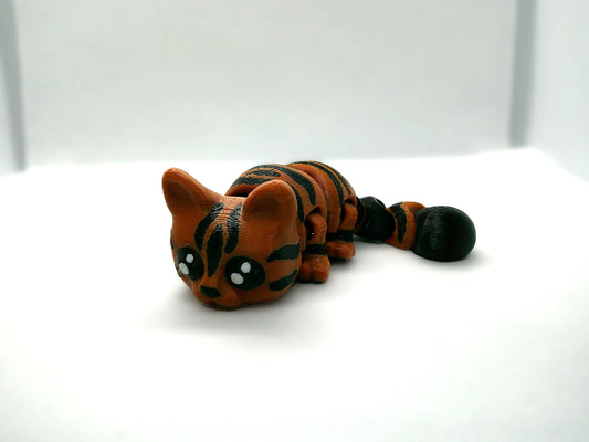 brown tabby cat -3d printed articulated figurine