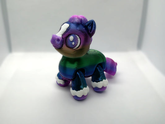 Blue/purple horse 3D- flexi