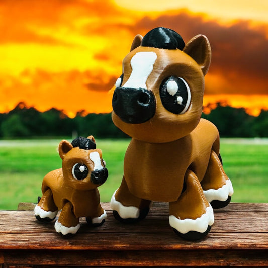 Brown articulated pony